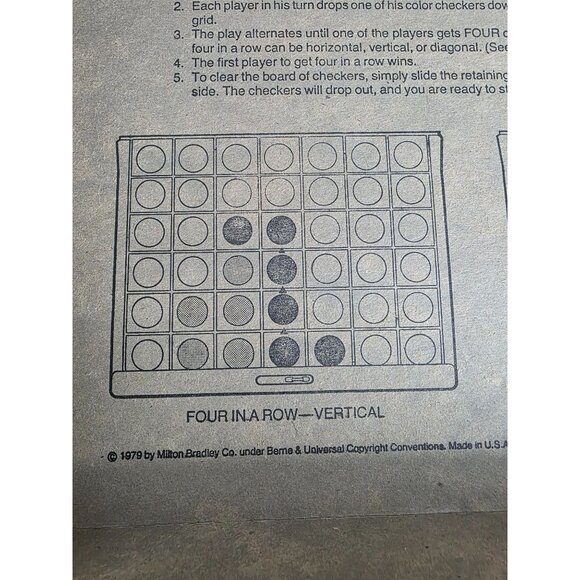 Vintage 1979 Milton Bradley Connect Four Vertical Checkers Game Complete Set - Picture 2 of 4
